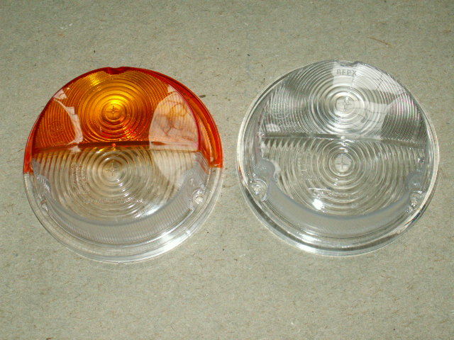 Sklo přední obrysové a směrové svítilny - dvoubarevné